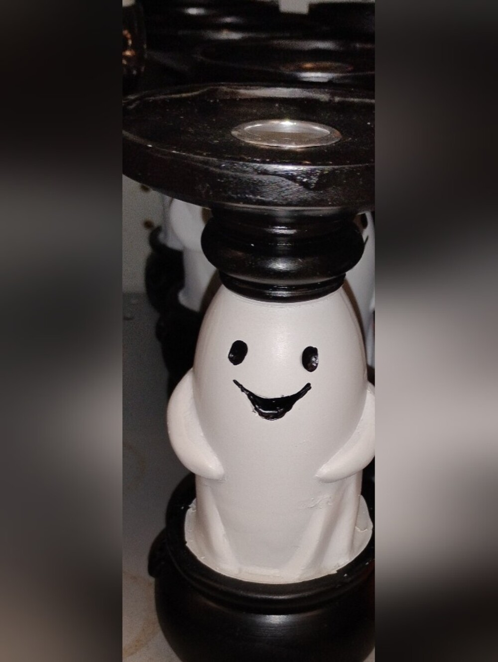 Halloween Ghost Figurine Stand Decor - White and Black